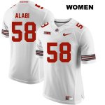 Women's NCAA Ohio State Buckeyes Joshua Alabi #58 College Stitched Authentic Nike White Football Jersey BM20X58PI